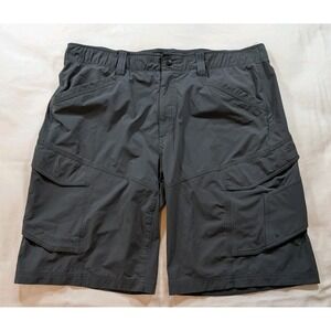 Scheels Outfitter Mens XL Gray Technical Hiking Angler Cargo Shorts Stretch Tech